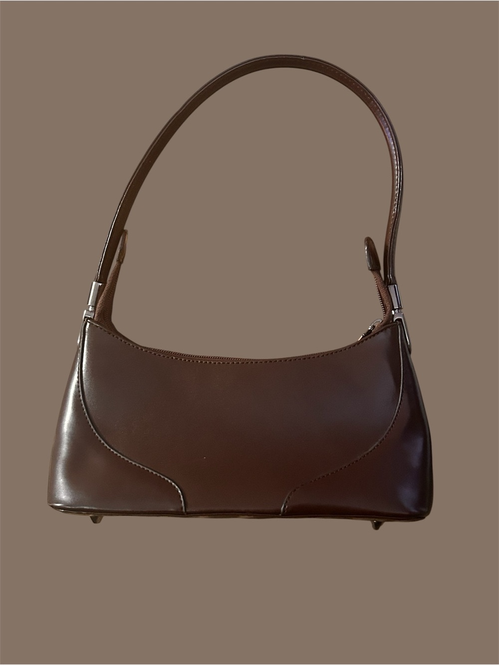 Vera Pelle Daniel Moda small Dark Brown Shoulder Bag EUC #y2k - Picture 1 of 8
